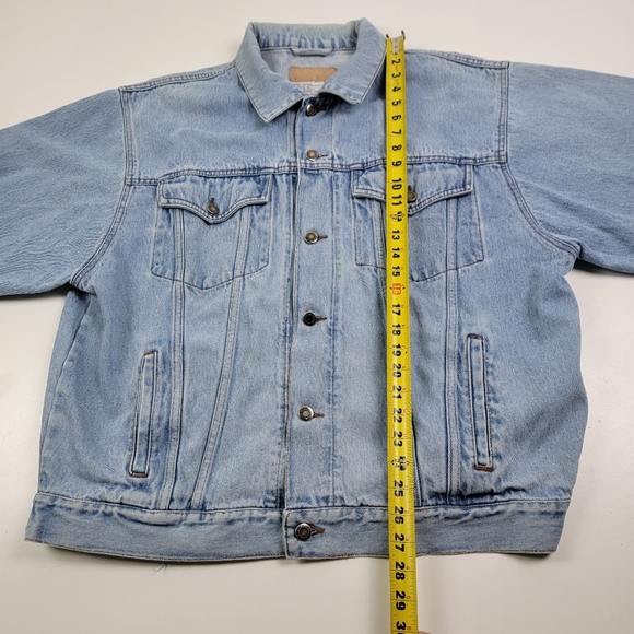 Vtg 90s Wrangler Western Trucker Denim Jean Jacket Mens XL Button Up - Picture 6 of 12